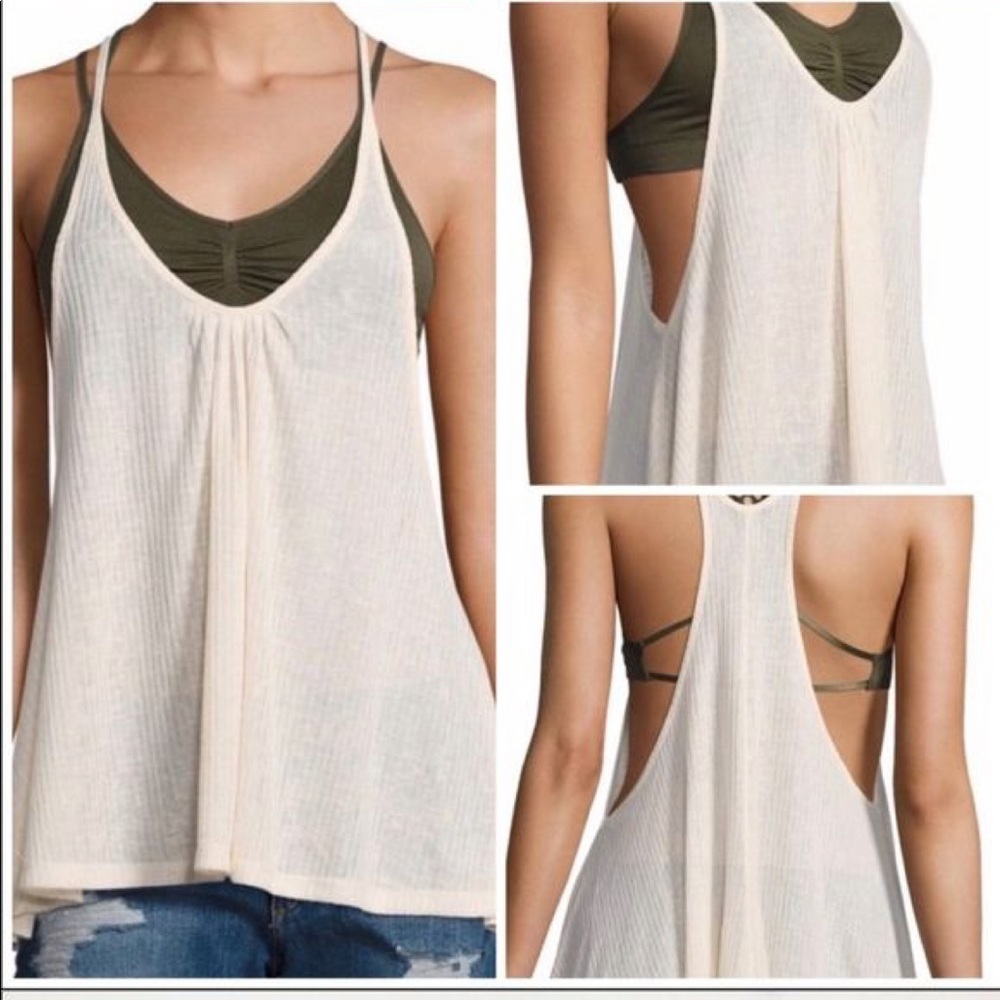 Free People Intimately Wear Me Now racer back tank top, size medium